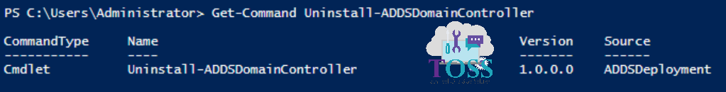 Get-Command Uninstall-ADDSDomainController powershell script command cmdlet