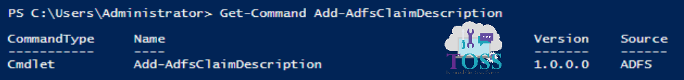 Get-Command Add-AdfsClaimDescription powershell script command cmdlet