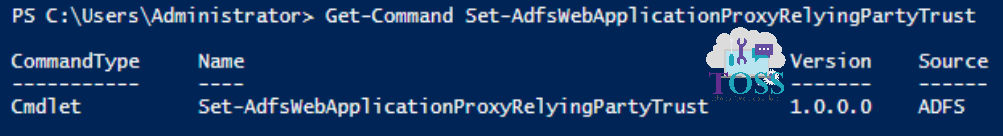 Get-Command Set-AdfsWebApplicationProxyRelyingPartyTrust powershell script command cmdlet adfs