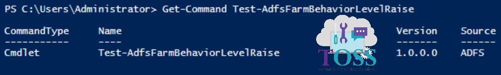 Get-Command Test-AdfsFarmBehaviorLevelRaise powershell script command cmdlet adfs