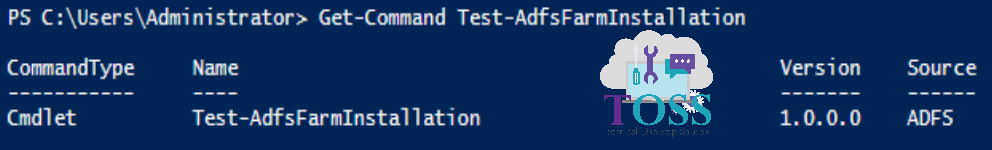Get-Command Test-AdfsFarmInstallation powershell script command cmdlet adfs