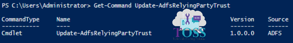 Get-Command Update-AdfsRelyingPartyTrust powershell script command cmdlet adfs