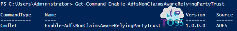 Get-Command Enable-AdfsNonClaimsAwareRelyingPartyTrust powershell script command cmdlet adfs