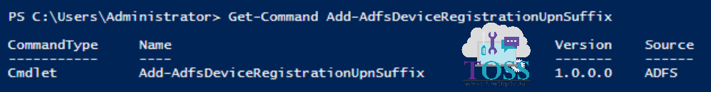 Get-Command Add-AdfsDeviceRegistrationUpnSuffix powershell script command cmdlet adfs