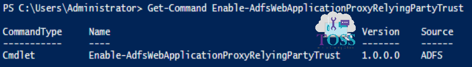 Get-Command Enable-AdfsWebApplicationProxyRelyingPartyTrust powershell script command cmdlet adfs