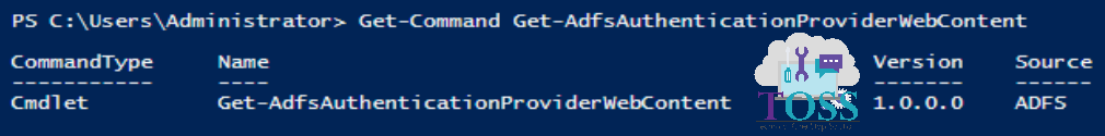 Get-Command Get-AdfsAuthenticationProviderWebContent powershell script command cmdlet