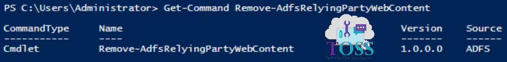 Get-Command Remove-AdfsRelyingPartyWebContent powershell script command cmdlet aDFS