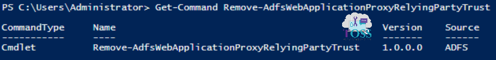 Get-Command Remove-AdfsWebApplicationProxyRelyingPartyTrust powershell script command cmdlet adfs