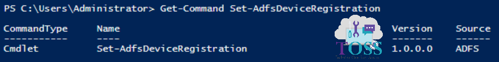Get-Command Set-AdfsDeviceRegistration powershell script command cmdlet adfs