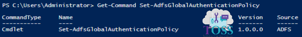 Get-Command Set-AdfsGlobalAuthenticationPolicy powershell script command cmdlet adfs