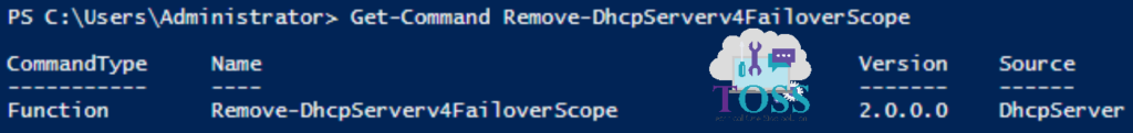 Get-Command Remove-DhcpServerv4FailoverScope powershell cmdlet dhcp command script