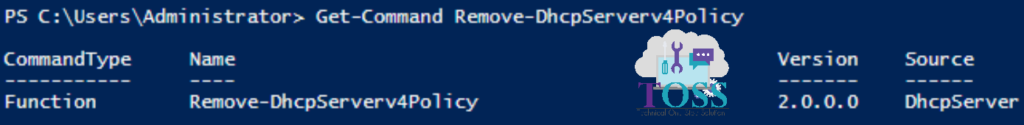 Get-Command Remove-DhcpServerv4Policy powershell dhcp cmdlet command 
