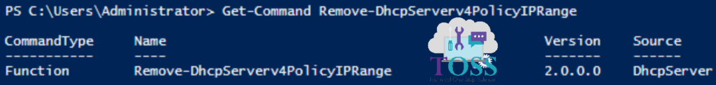 Get-Command Remove-DhcpServerv4PolicyIPRange powershell script command cmdlet dhcp