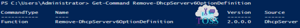 Get-Command Remove-DhcpServerv6OptionDefinition powershell script command cmdlet dhcp