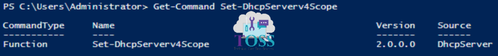 Get-Command Set-DhcpServerv4Scope