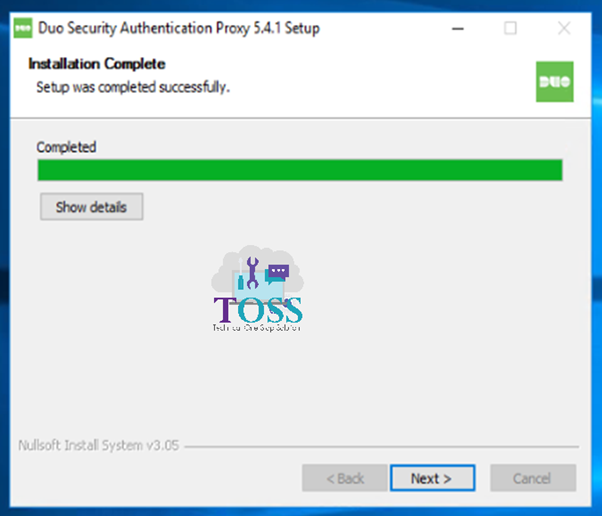 duo security authentication proxy next install sucess