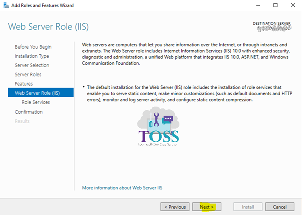 web server role iis windows 2016 datacenter