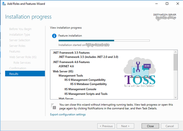 windows server 2016 datacenter installation progress iis