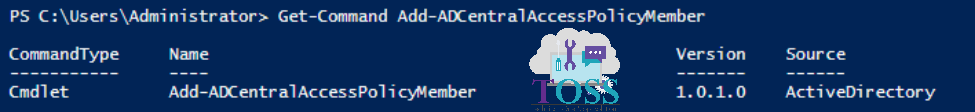 Get-Command Add-ADCentralAccessPolicyMember adds command cmdlet powershell script