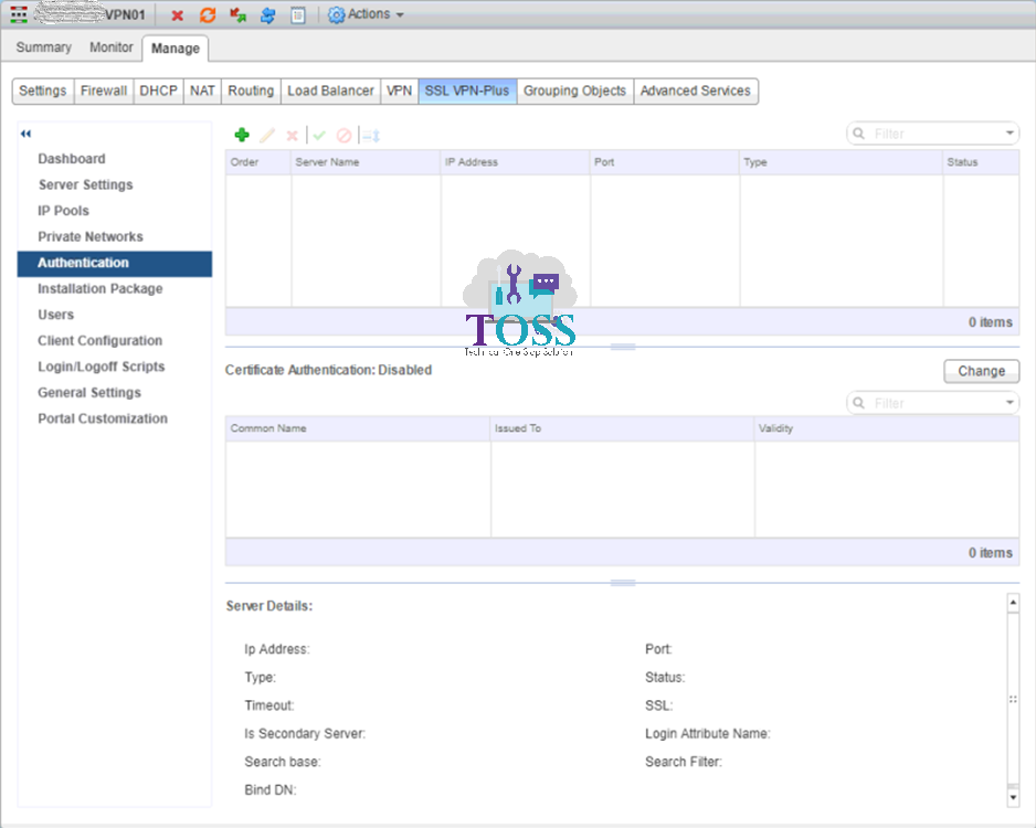 edge ssl vpn ad ldap rsa radius tunnel