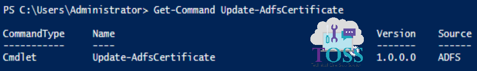 Get-Command Update-AdfsCertificate powershell script command cmdlet adfs