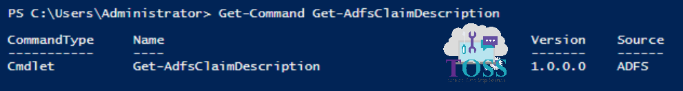 Get-Command Get-AdfsClaimDescription powershell script command cmdlet adfs