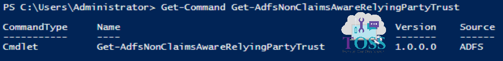 Get-Command Get-AdfsNonClaimsAwareRelyingPartyTrust powershell script command cmdlet adfs