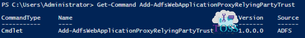 Get-Command Add-AdfsWebApplicationProxyRelyingPartyTrust powershell script command cmdlet adfs