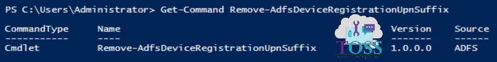 Get-Command Remove-AdfsDeviceRegistrationUpnSuffix powershell script command cmdlet adfs
