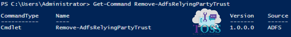 Get-Command Remove-AdfsRelyingPartyTrust powershell script command cmdlet adfs