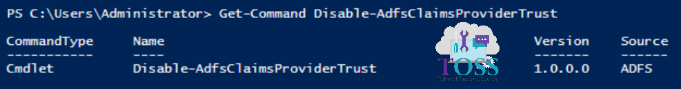 Get-Command Disable-AdfsClaimsProviderTrust powershell script command cmdlet adfs