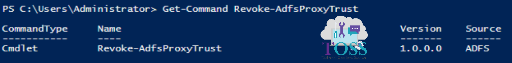 Get-Command Revoke-AdfsProxyTrust powershell script command cmdlet adfs