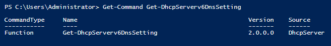 Get-Command Get-DhcpServerv6DnsSetting powershell script command cmdlet dhcp
