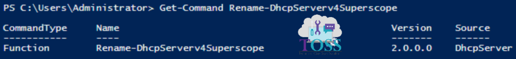 Get-Command Rename-DhcpServerv4Superscope powershell cmdlets dhcp command cmdlet
