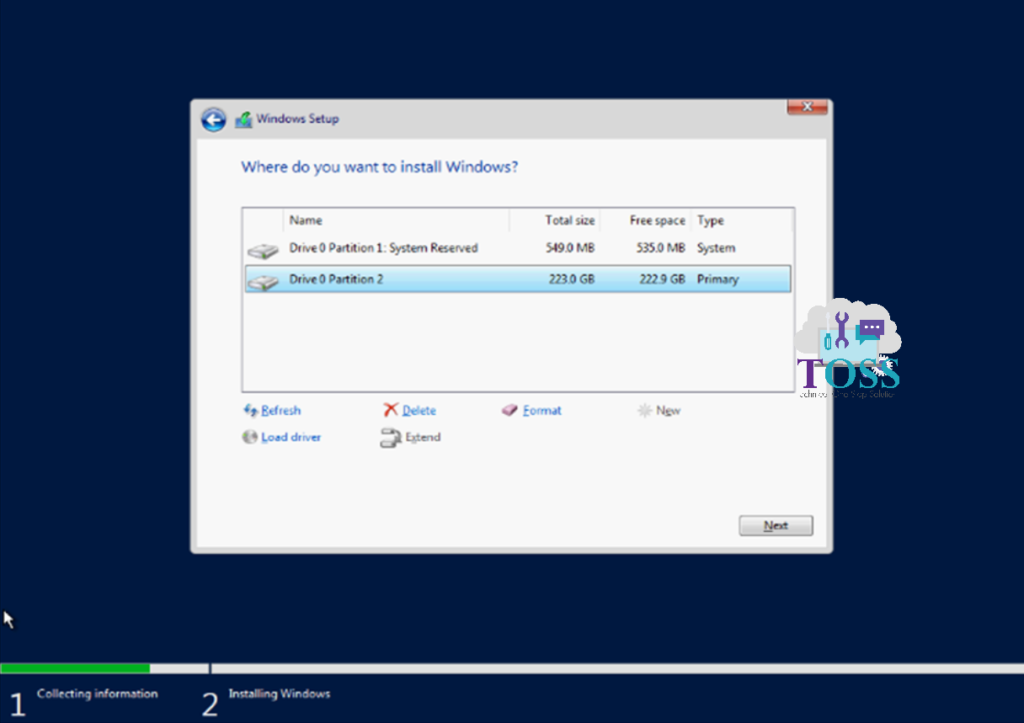 windows server 2019 ucs install cisco disk selection