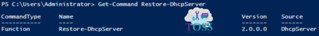 Get-Command Restore-DhcpServer powershell script command cmdlet dhcp
