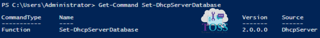 Get-Command Set-DhcpServerDatabase powershell script command cmdlets dhcp