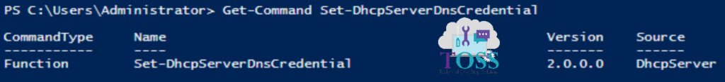 Get-Command Set-DhcpServerDnsCredential powershell scripts command cmdlet dhcp