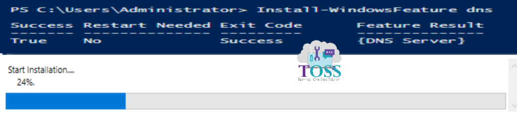 Install-WindowsFeature dns install domain naming system