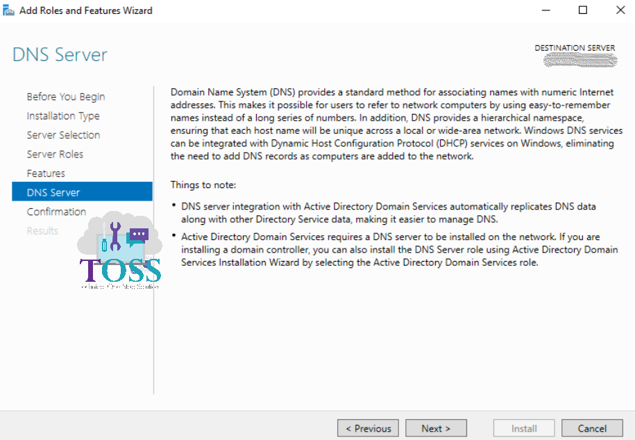 DNS server details