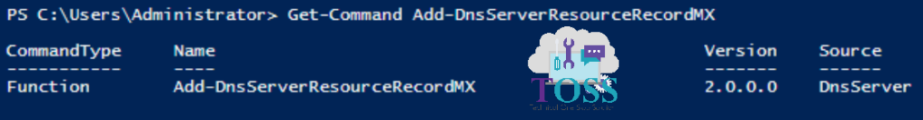 Get-Command Add-DnsServerResourceRecordMX