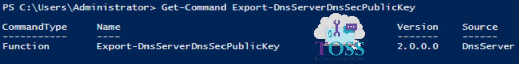 Get-Command Export-DnsServerDnsSecPublicKey