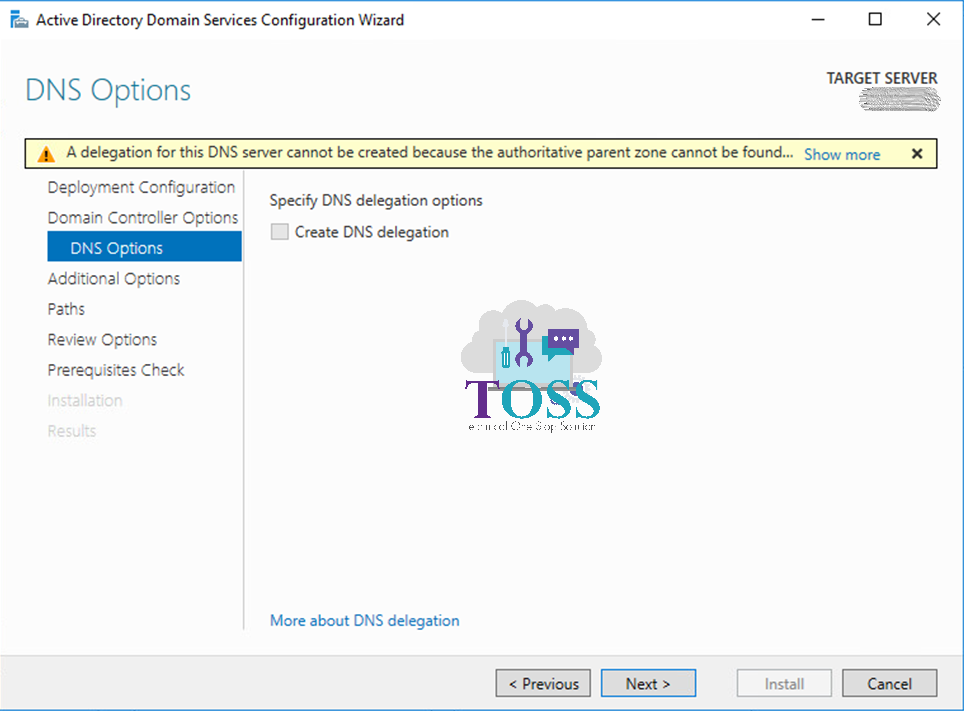 active directory DNS delegation options