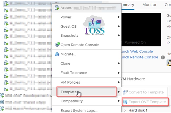 export image archive vm